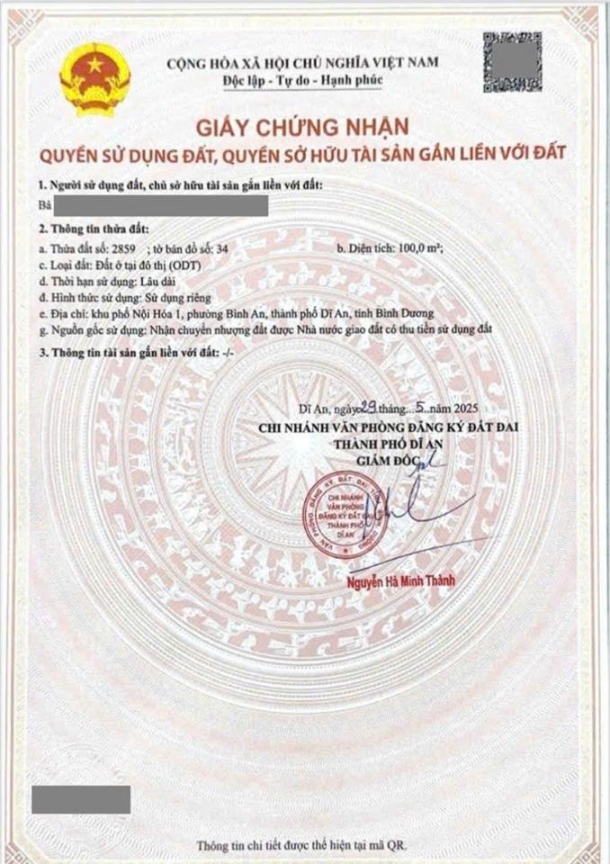 Đất khu bình nguyên, phường bình an, tp dĩ an