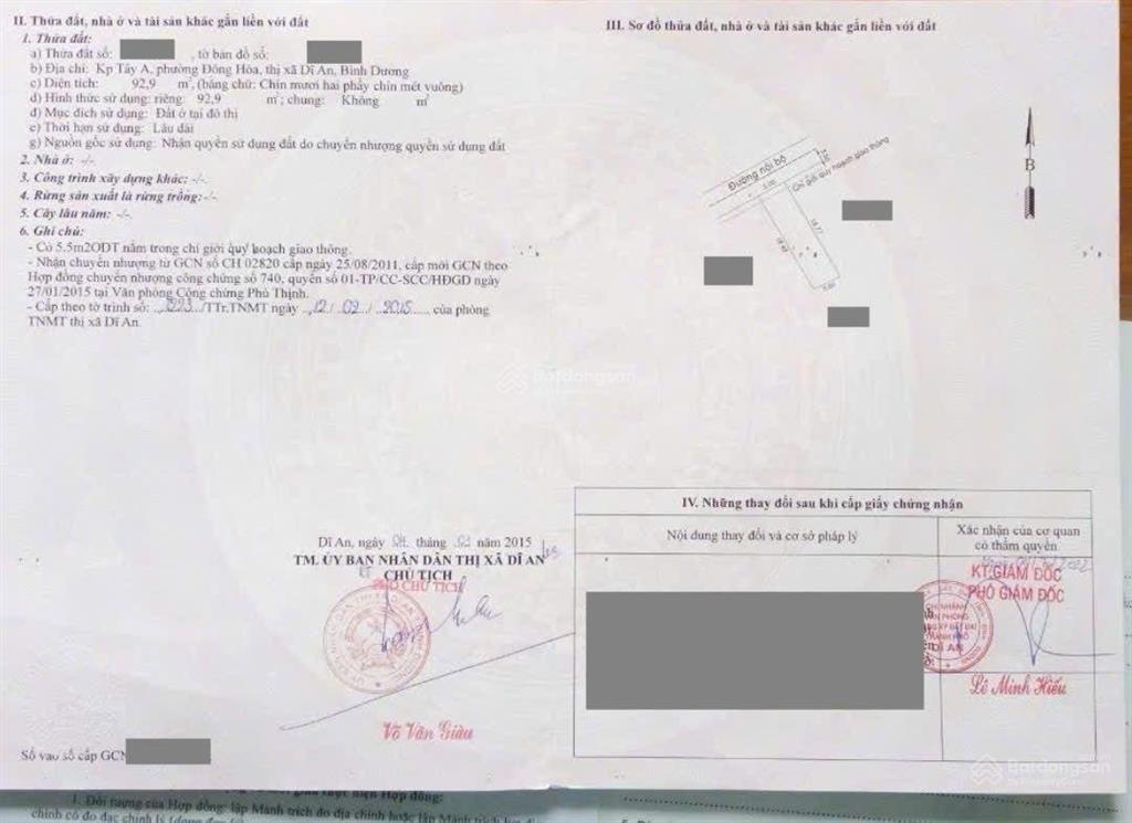 Đất 93m ngang 5m kdc gần bigc go, phường đông hòa, tp dĩ an.