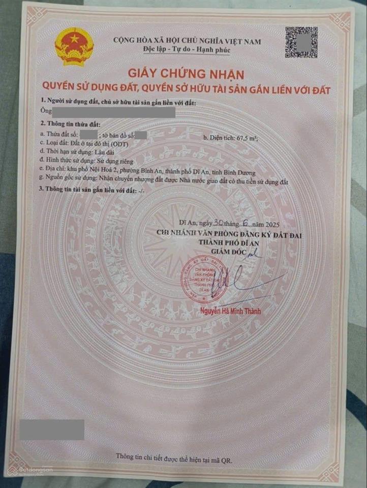 Đất 2 mặt tiền kdc phú hồng thịnh 6, phường bình an, tp dĩ an (p. đông hòa tphcm)