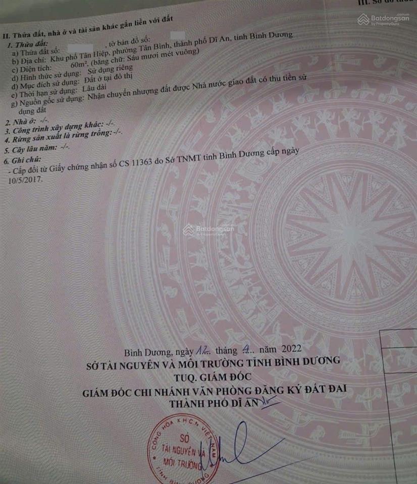 Đất đẹp khu dân cư hố lang, phường tân bình, tp dĩ an