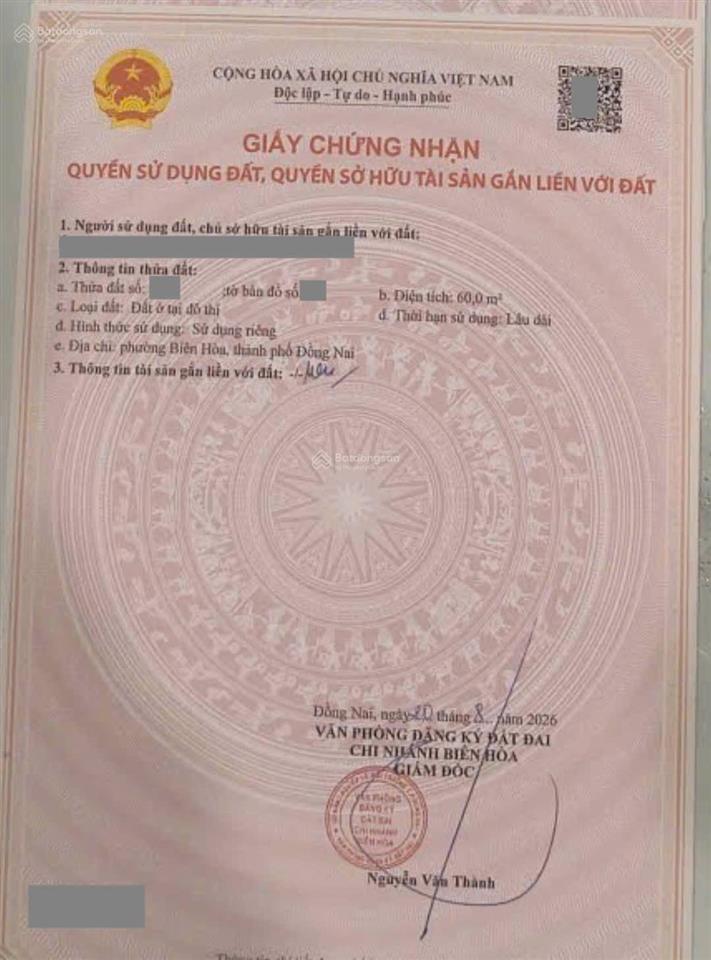 Đất kdc gần công ty pou chen và vòng xoay cầu hang, p. hóa an, biên hòa, đồng nai