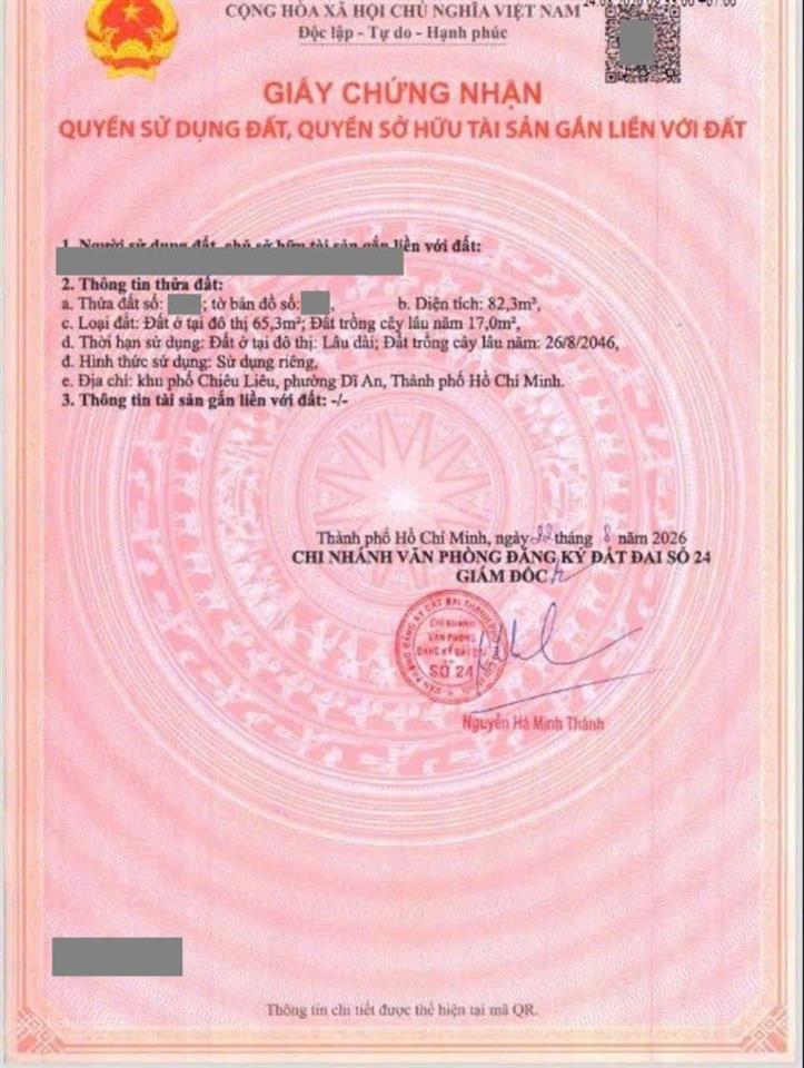 Bán đất tặng trọ kdc đường thông gần chợ tân long và ngã tư chiêu liêu, p. tân đông hiệp, tp dĩ an