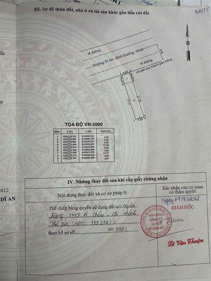 Nhà 96m mặt tiền đường lê văn tách, phường an bình, thành phố dĩ an (p. dĩ an tphcm)