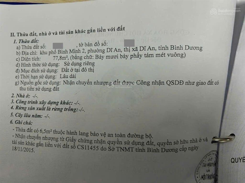 Nhà mặt tiền đường nguyễn an ninh, phường dĩ an, tp dĩ an
