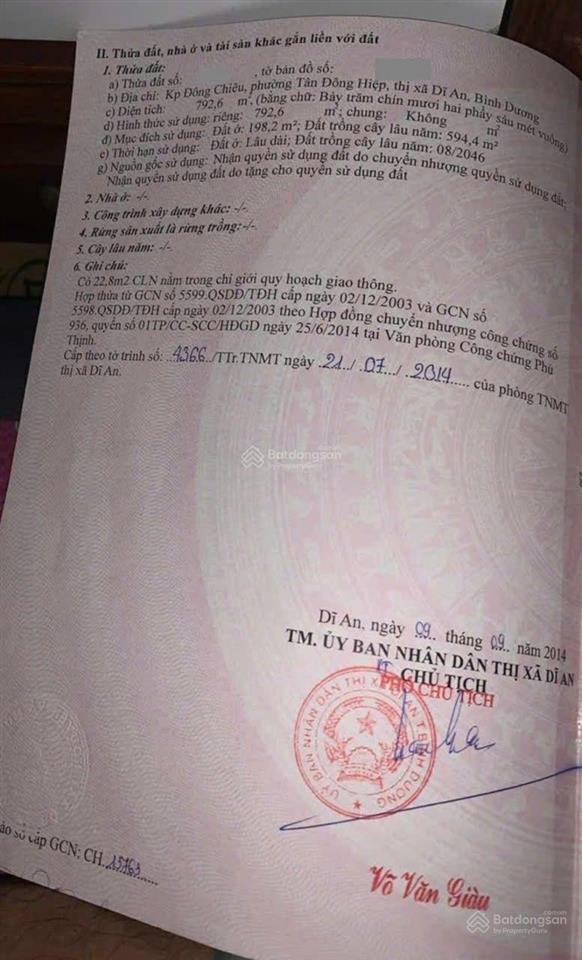 Nhà 539m mặt tiền đường lê hồng phong, phường tân đông hiệp, tp dĩ an.