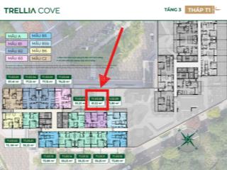 Bán căn hộ trellia cove 81m2, 2pn2wc, tầng đẹp, view sông, giá 5.9 tỷ, t6/2027 nhận nhà