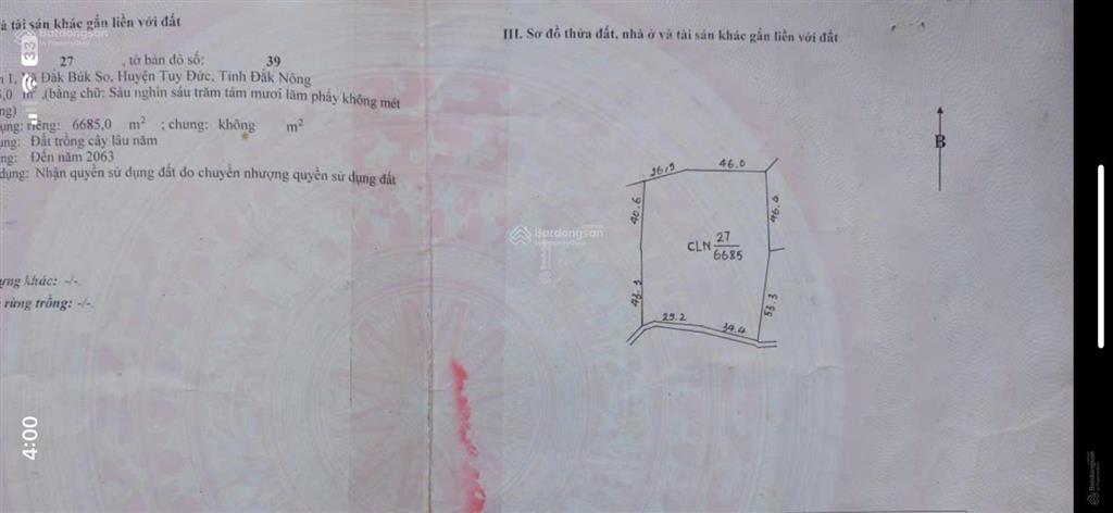 Chính chủ cần bán gấp đất 8.000m2 tại thị trấn đắk búk so, 1.4 tỷ. đất trồng cây lâu năm