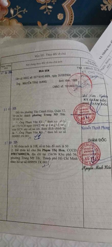 Muốn bán nhà ở hẻm một “/“ quận 12