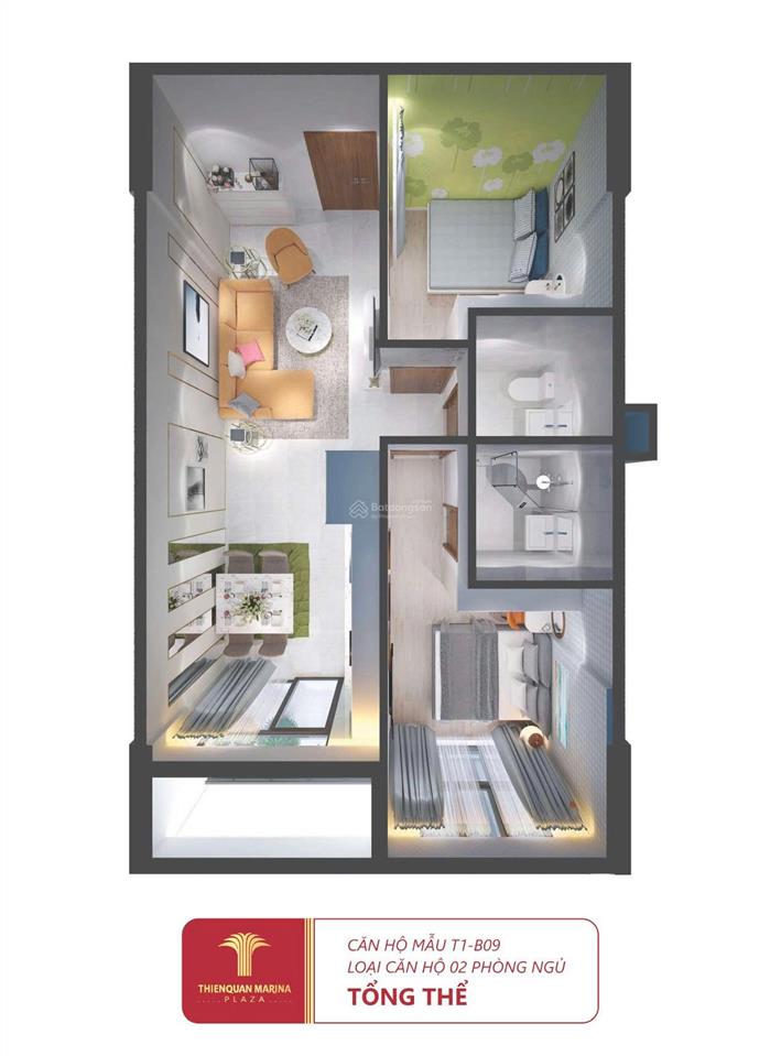 Giá tốt! căn hộ 2pn, 2wc thiên quân marina cần thơ  q1.2027 nhận nhà