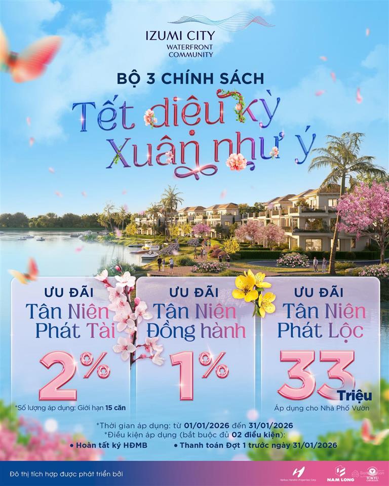 Sở hữu ngay nhà phố izumi canaria chỉ với 10% ký mua hđmb giá gốc cđt, nhận chiết khấu ưu đãi 6%!