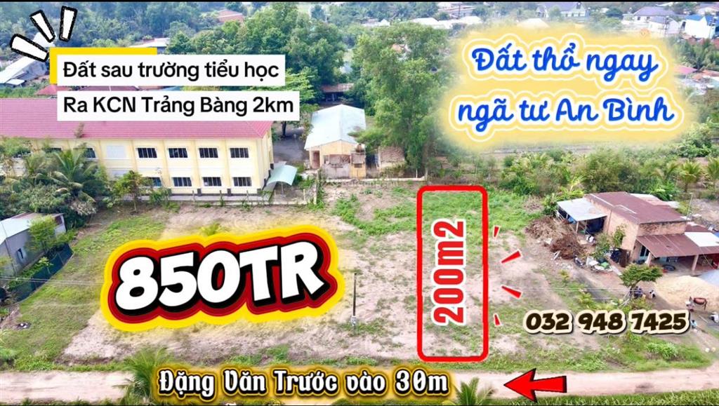 Em muốn bán lô đất thổ cực đẹpgiá tốt 200m2 ngay ngã tư an bìnhtrảng bàng!