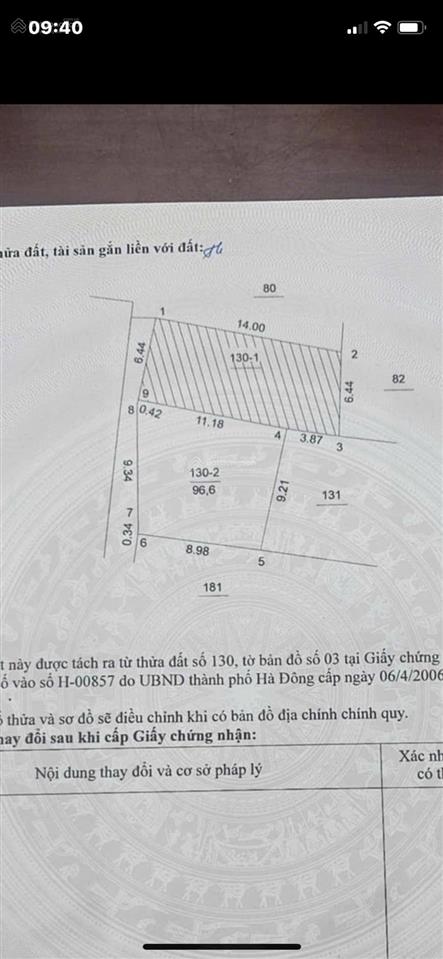 Lê trọng tấn, hđ. dt 190m2 mt 17m có bán riêng từng lô nhỏ 96m2 và 94m2. giá 132tr/m2 cách ôtô 20m