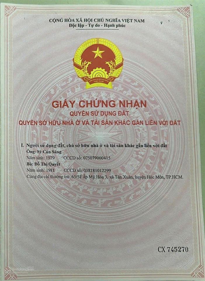 Bán đất tại mỹ hoà 3, hóc môn, 13 tỷ, 164m2, mặt tiền 10m, ngõ 6m