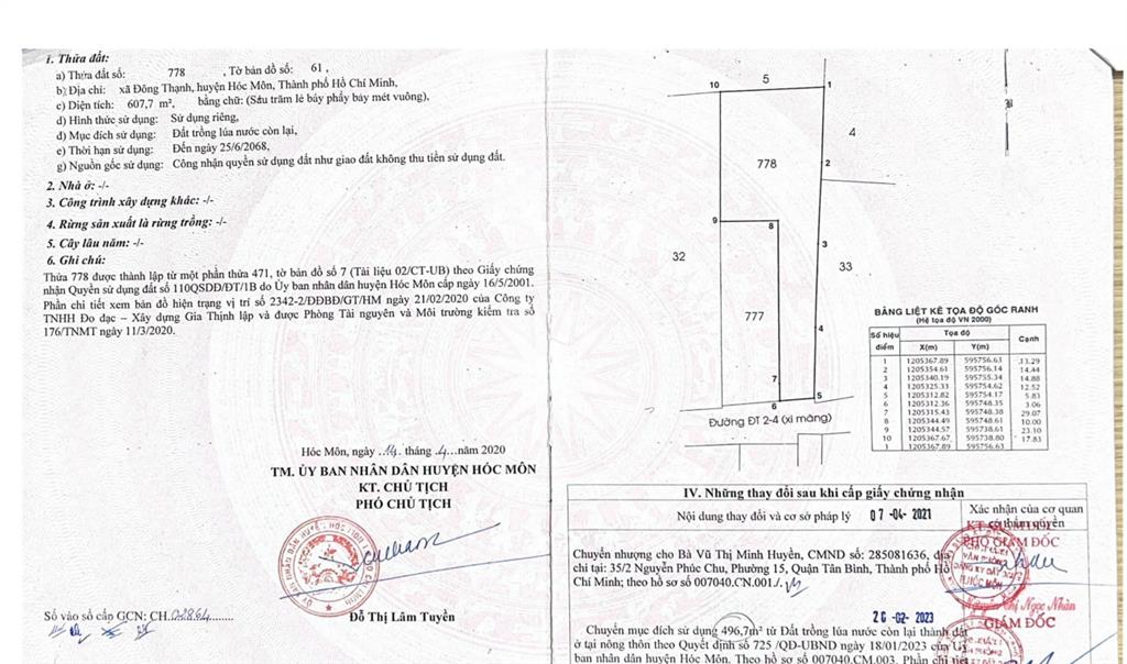 Bán đất giá siêu hời tại nguyễn thị pha, đông thạnh, hóc môn, 14 tỷ, 300m2