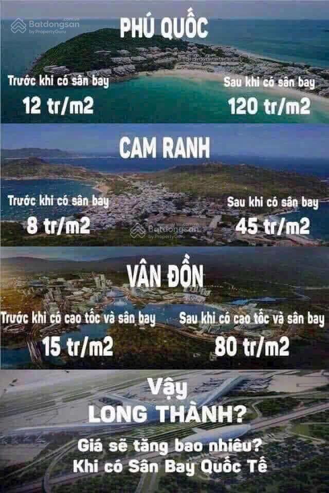 Đầu tư f0 đất sát sân bay long thành100m2 thổ cưchỉ 13tr/m2hạ tầng mớichiết khấu tới 300tr