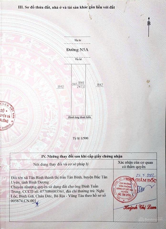 Mình cần bán lô đất vsip2 mở rộng, tân uyên, dt 247m², mặt tiền 7m, giá đầu tư cực tốt chỉ 3.2 tỷ
