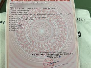 Chỉ 980tr sở hữu ngay lô đất 51m2 2 mặt tiền tại hà nội, sát đường vành đai 5