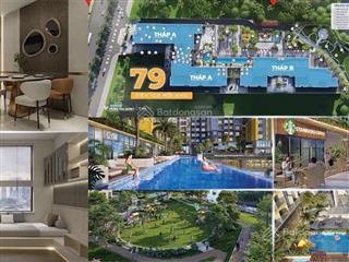 Căn góc 3 phòng ngủ 74m2 tầng trung view hồ bơi.