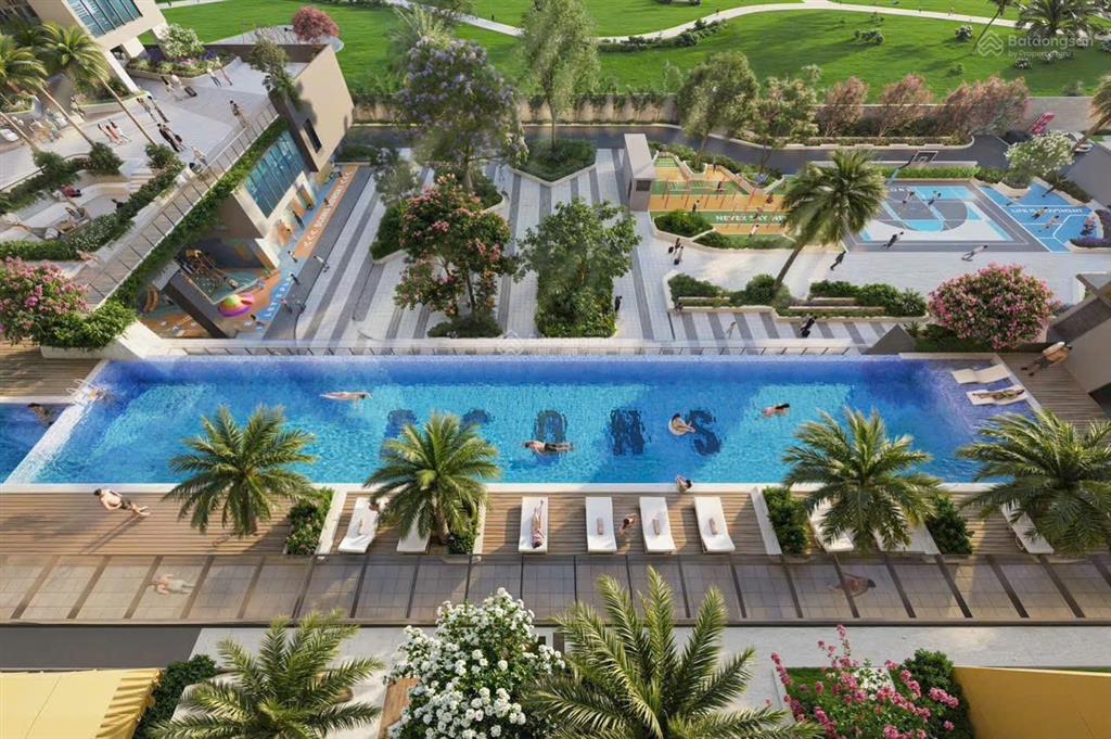 Căn góc 3 phòng ngủ 74m2 tầng trung view hồ bơi.