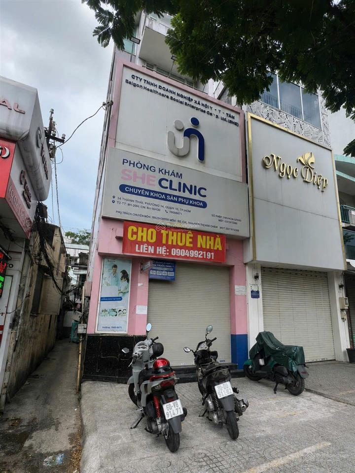 Cho thuê tòa nhà thang máy góc 2mt 34 thành thái quận 10  giá 50 triệu