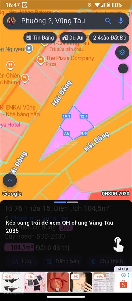 Bán đất tặng villa  dt336,7 m2  2 mặt tiền đường rộng 10m  giá bán 80,9 tỷ   0905 134 *** hiếu