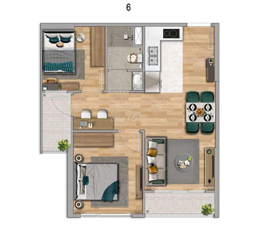 Siêu hiếm chung cư VinSmart city tầng cao 55m2 - 2ng, 1k, 1vs, hơn 4tỷ