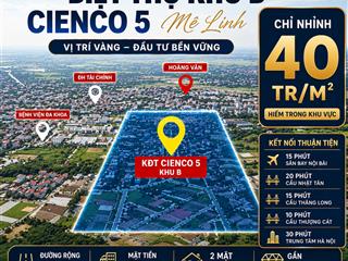 Nhỉnh 40tr/m2 lô đất nền bt 300m2 sổ đỏ chủ gốc, giáp sungroup, sát đường vđ 3.5, cực tiềm năng