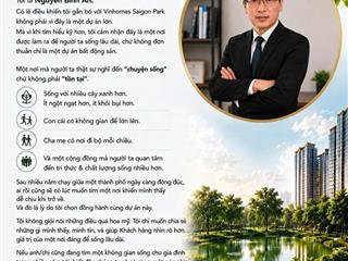 Đừng bỏ lỡ suất ưu tiên chọn căn đẹp vinhomes saigon park  đại đô thị quốc tế phía tây bắc tp.hcm