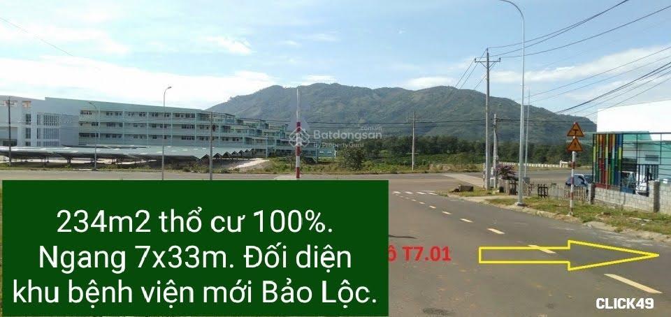 Bán đất tại qh 01 bệnh viện mới bảo lộc, 7x33 = 234m2 full thổ cư