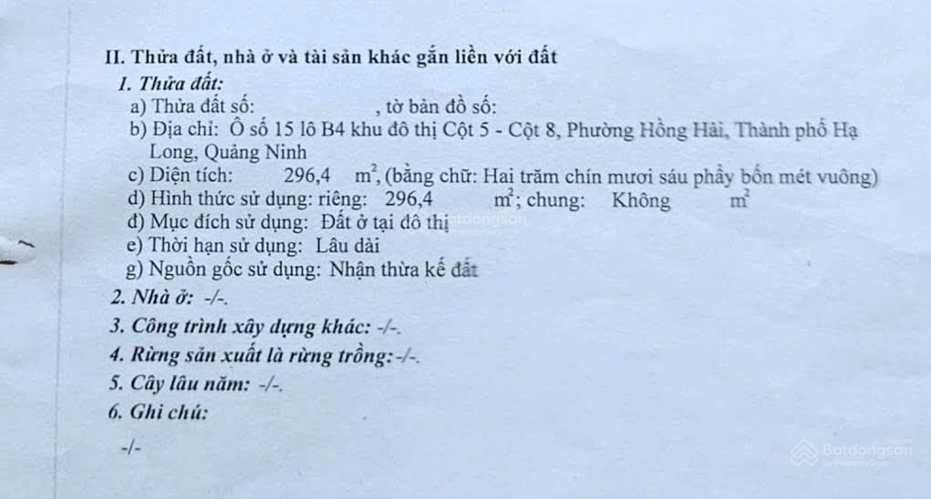 Bán đất tại ô số 15, lô b14 khu đô thị cột 5  8, 68 tỷ vnd, 296m2
