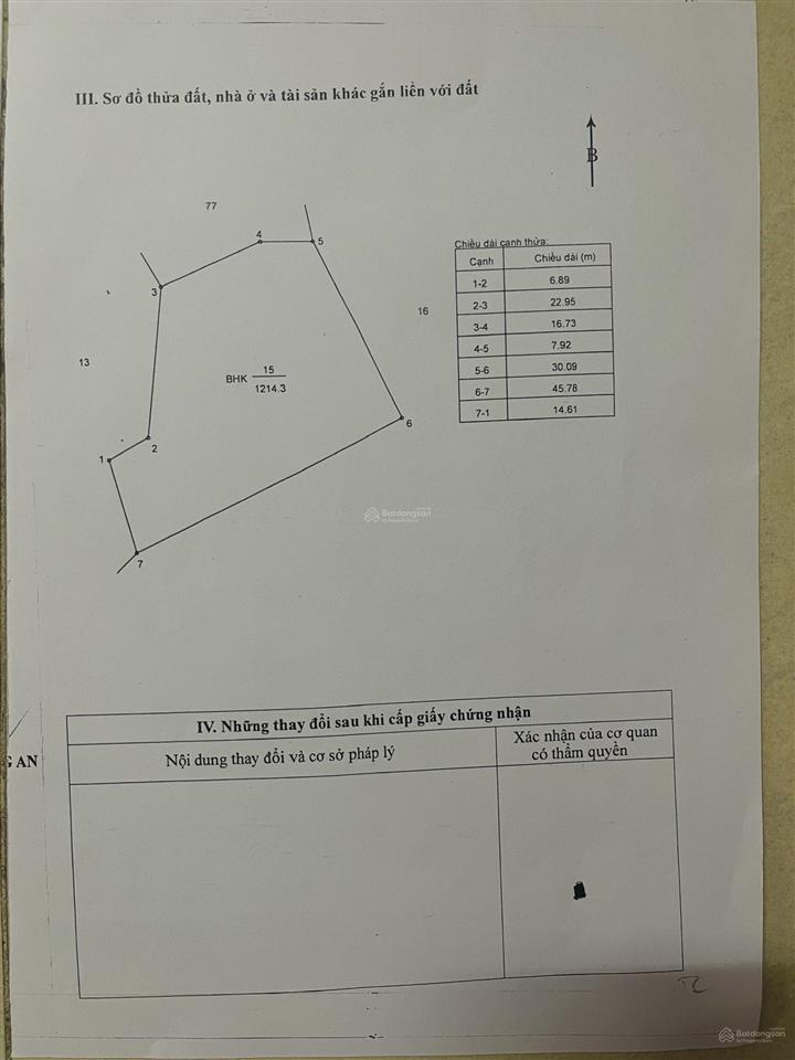 Bán thửa đất vườn 1214m2 giá 1,05 tỷ