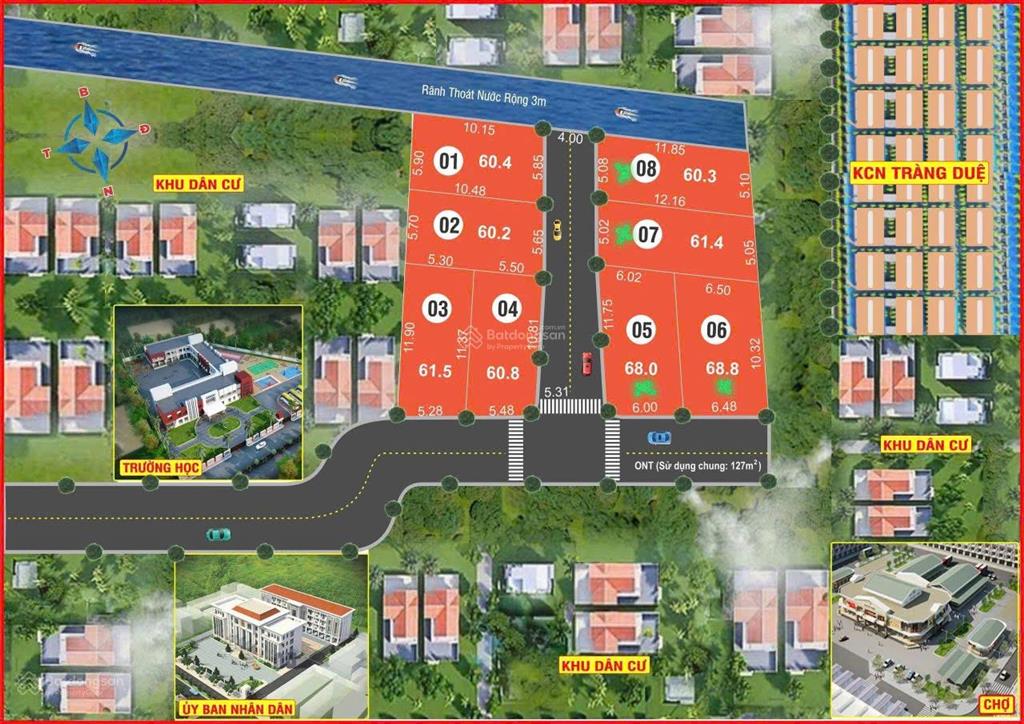 Giữa trung tâm của các tiện ích lại gần kcn tràng duệ 3 ,hàng f0