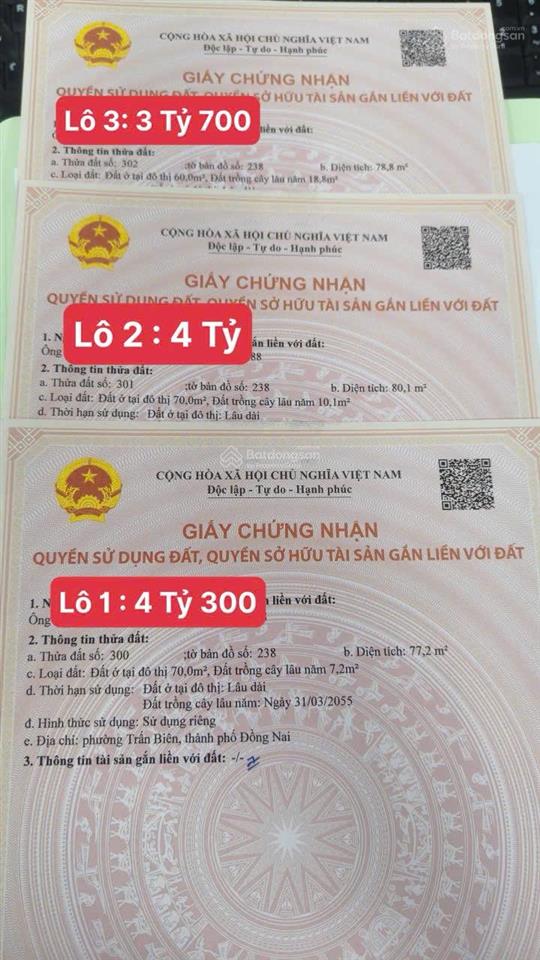 Đầu tư là lời  sở hữu ngay 3 lô đất vàng tại p. hiệp hòa, biên hòa!