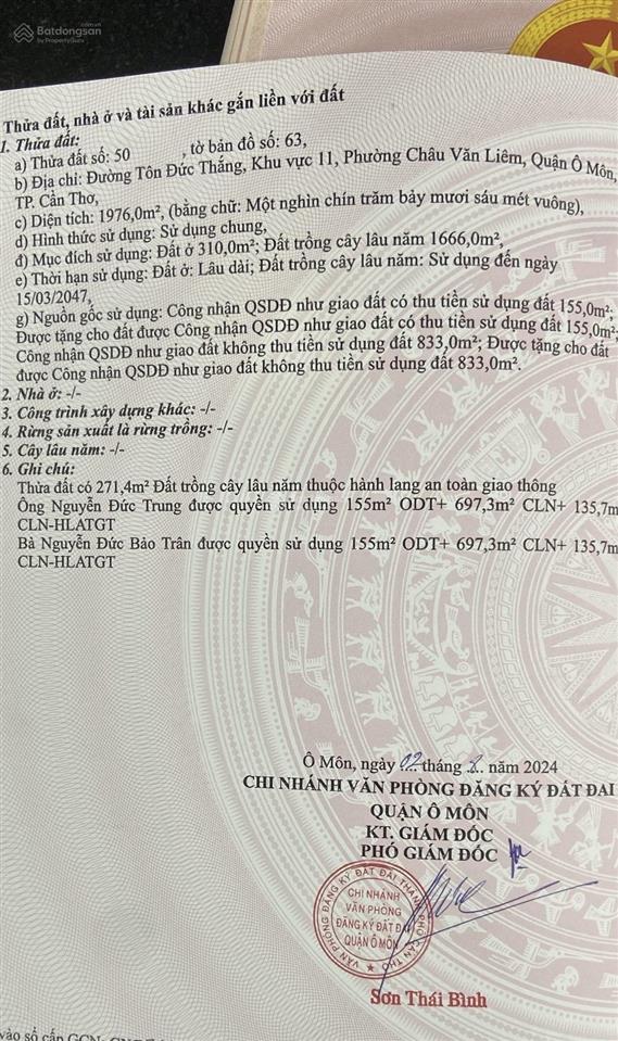 Bán nhà mặt phố tại quốc lộ 91, châu văn liêm, ô môn, cần thơ, giá 22 tỷ, 1976 m2, đẹp, uy tín