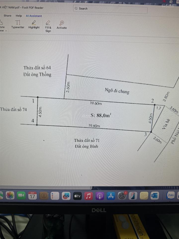 Chính chủ gửi bán gấp đất 88m2 tại núi ngọc, cát bà, hải phòng, mt 4.5m, đường rộng 20m 80 triệu/m2