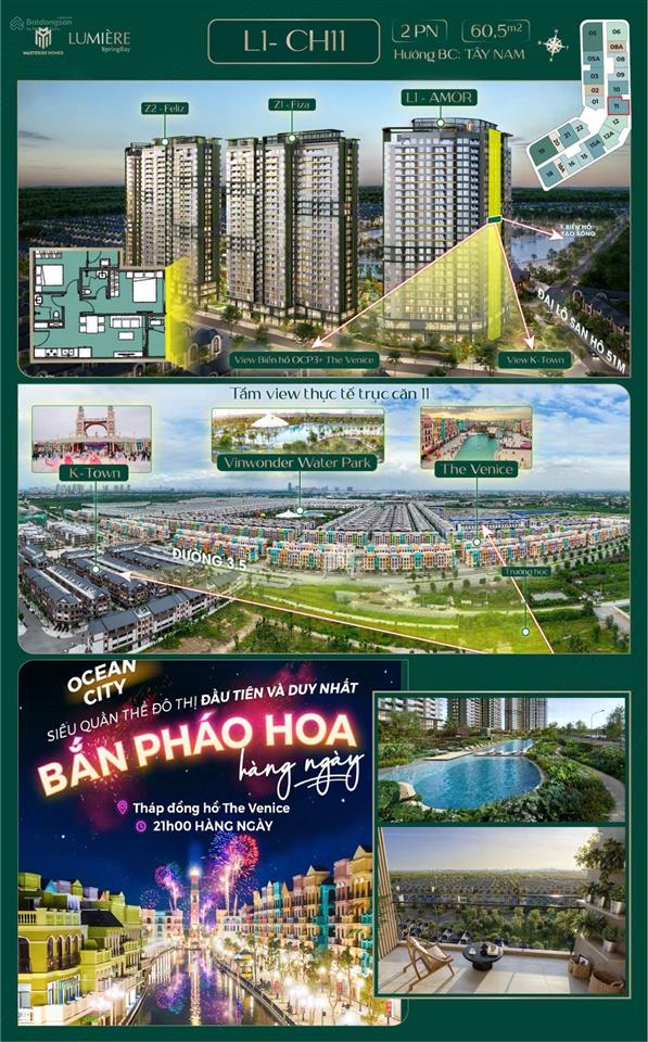 Chính chủ cần bán gấp căn hộ 2pn, 2wc, 61m2 tại lumiere springbay, văn giang, hưng yên, 5,5 tỷ