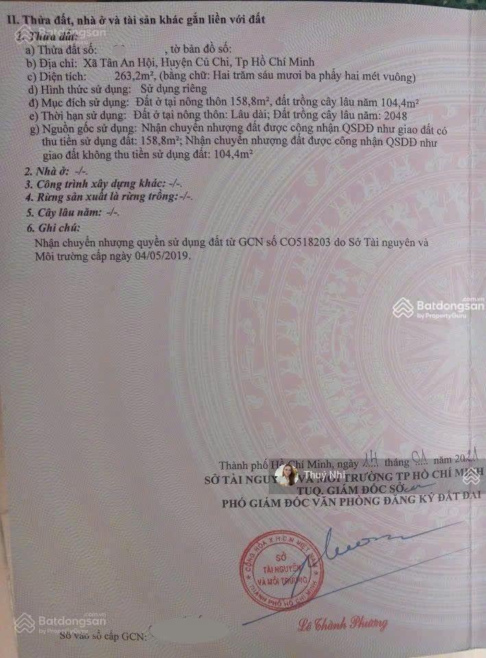 Tôi cần bán gấp dãy trọ 8 phòng tại xã tân an hội, củ chi. diện tích 263m2. giá 1 tỷ thương lượng
