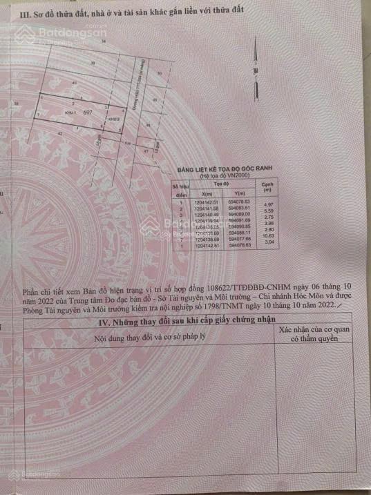 Chủ cần tiền bán gấp lô đất 1 sẹc đường đặng thúc vịnh, hóc môn 53.2m2 giá 1 tỷ2. shr