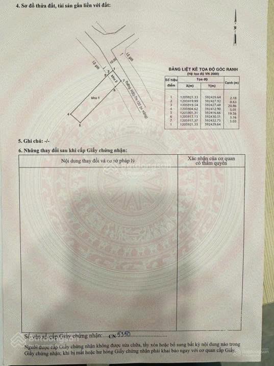 Cần bán gấp lô đất 1 sẹc đường tân hiệp, hóc môn 119m2, hẻm thông lg 10m, shr