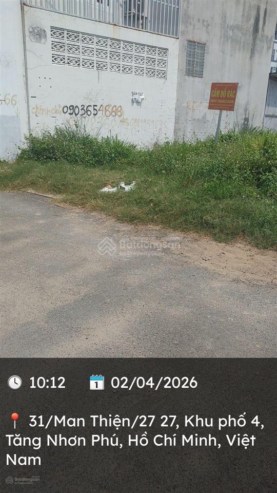 Lô đất rẻ nhất tăng nhơn phú b. 2.9 tỷ. hẻm ô tô.