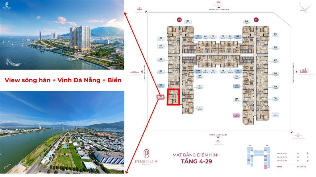 Căn góc hoa hậu peninsula! duy nhất tầng trung 2pn+ 1  view trực diện sông hàn, hàng cđt