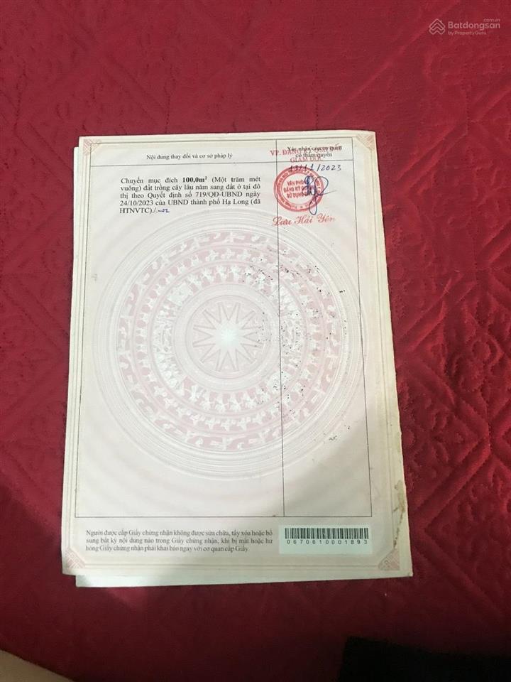 Bán đất 300m2 160m2 xd tại chợ hải sản đại yên( tuần châu) cách dự án hạ long xanh 1km