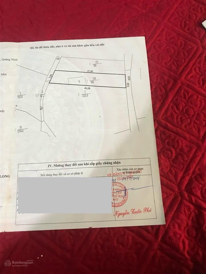 Bán đất 300m2 160m2 xd tại chợ hải sản đại yên( tuần châu) cách dự án hạ long xanh 1km