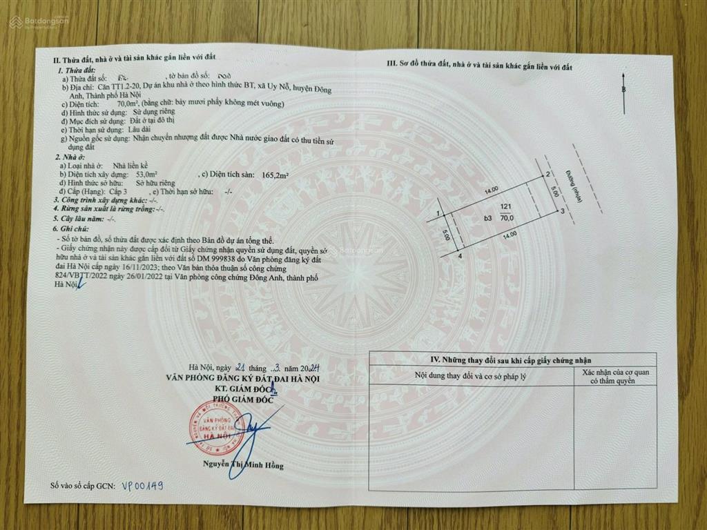 Chính chủ bán nhà liền kề uy nỗ đông anh hà nội