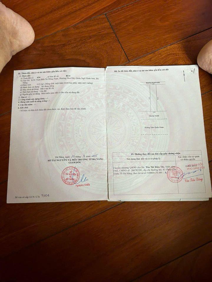 3 lô liền ,338m2/45 tỷ Đất đường Trần Quốc Hoàn, Gần phía Biển hơn,NHSơn, Đ Nẵng