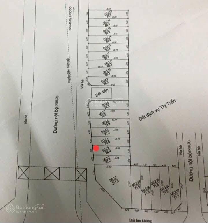 Băn đất đấu giá thị trấn trạm trôi hoài đức mặt đường 33m, sát khu đô thị lideco