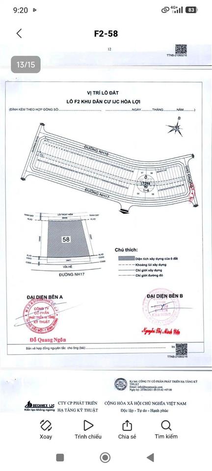 Ngộp thở giảm sâu! bán gấp 715m đất kdc ijc hoà lợi  2 mặt giá chỉ có 11 tỷ 500