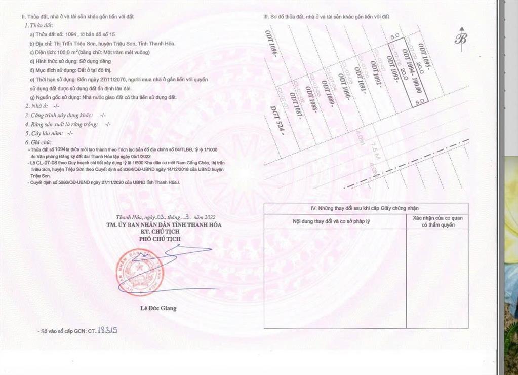 Bán mặt bằng nam cống chéo  triệu sơn  thanh hóa