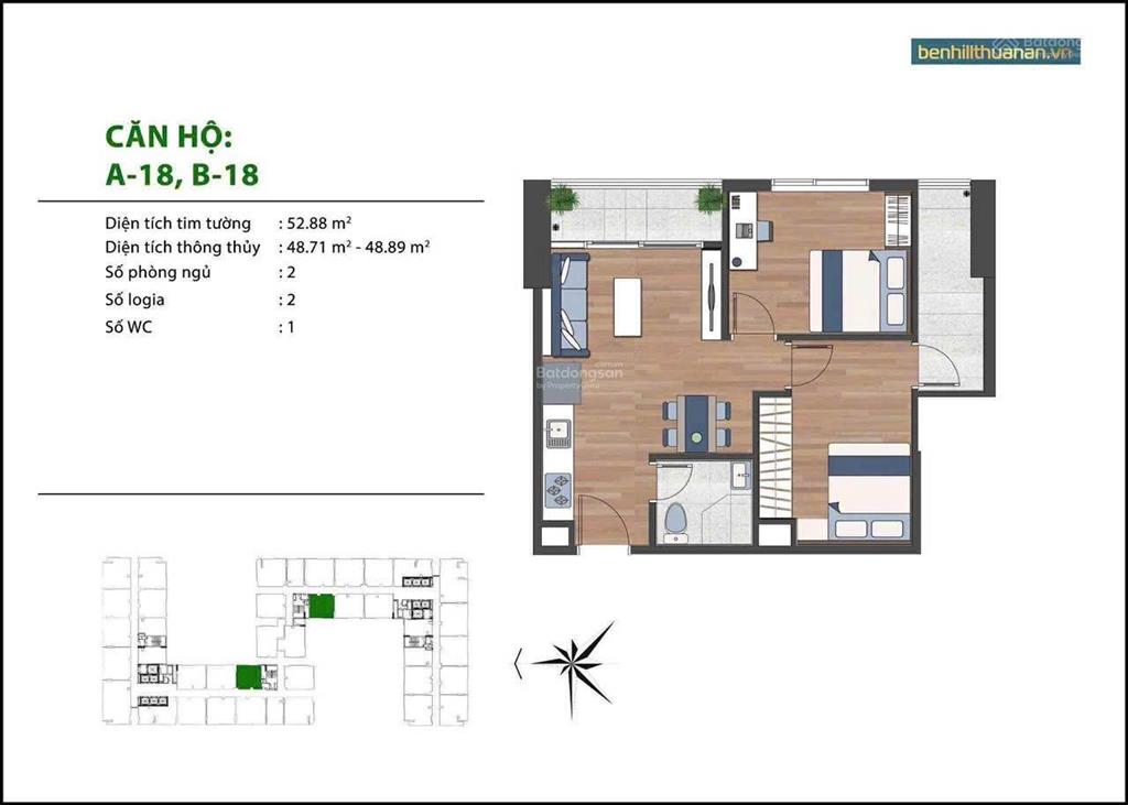 Bán căn benhill 2pn 1wc giá 1tỷ760 bao giá thị trường