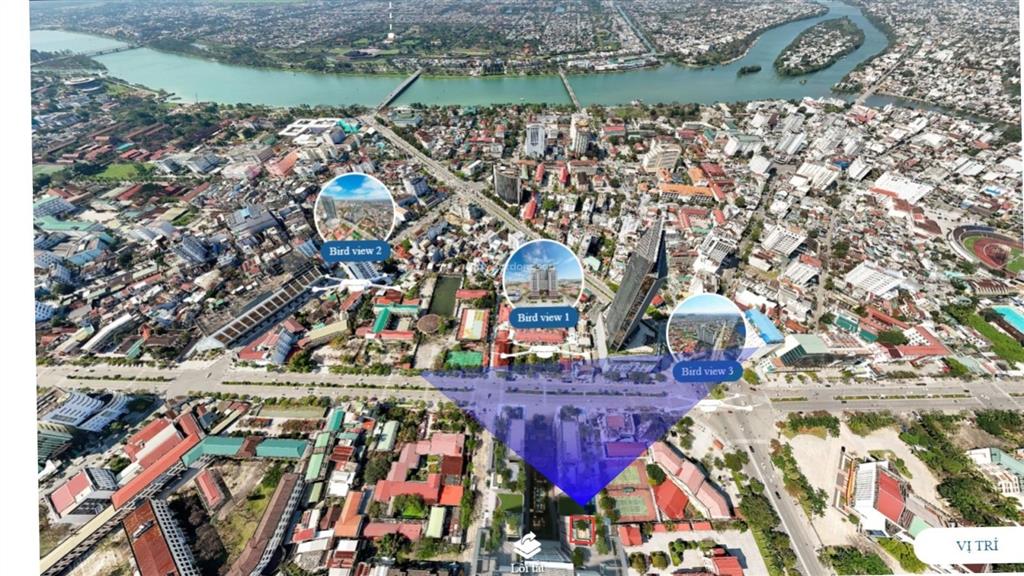 Bán căn 3pn cao cấp ngay trung tâm huế  tầng cao trọn view thành phố + sông hương | giá gốc từ cđt